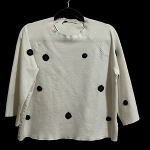 Zara beaded polka dot knit sweater